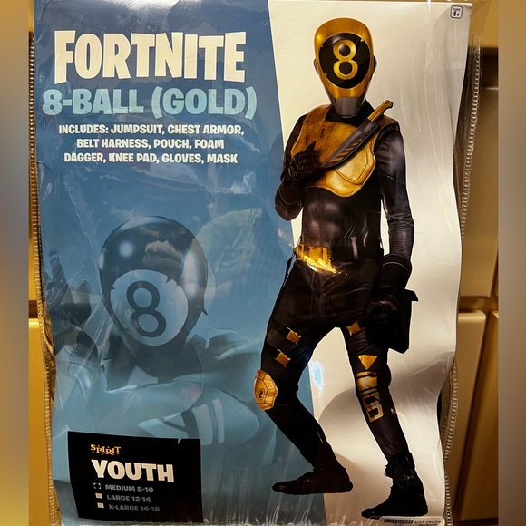 8-Ball Gold Fortnite Costume - Picture 1 of 5